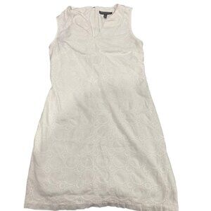 Banana Republic White Eyelet Sleeveless Dress‎ Size 4 Summer Casual